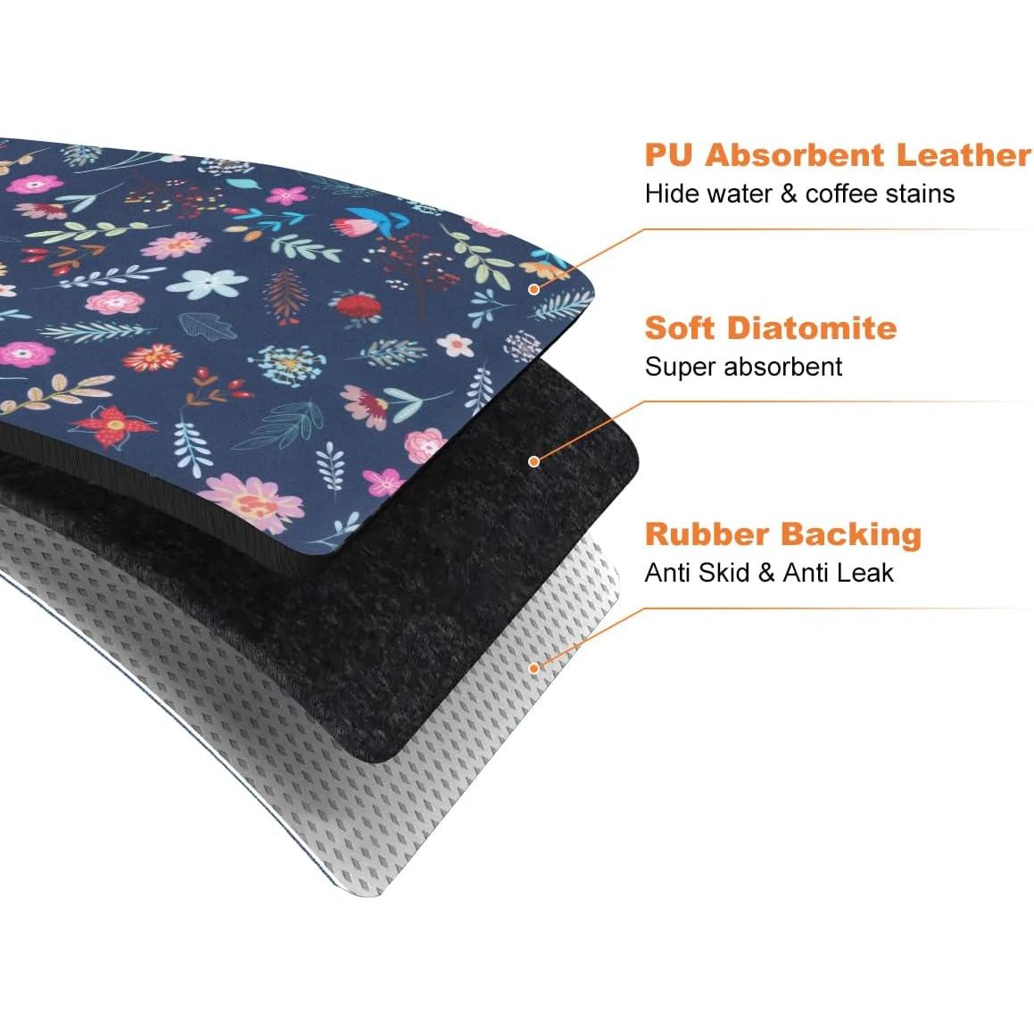 Alfombrilla para Secar Platos LOKHOM 30.48x50.8cm Floral Vintage