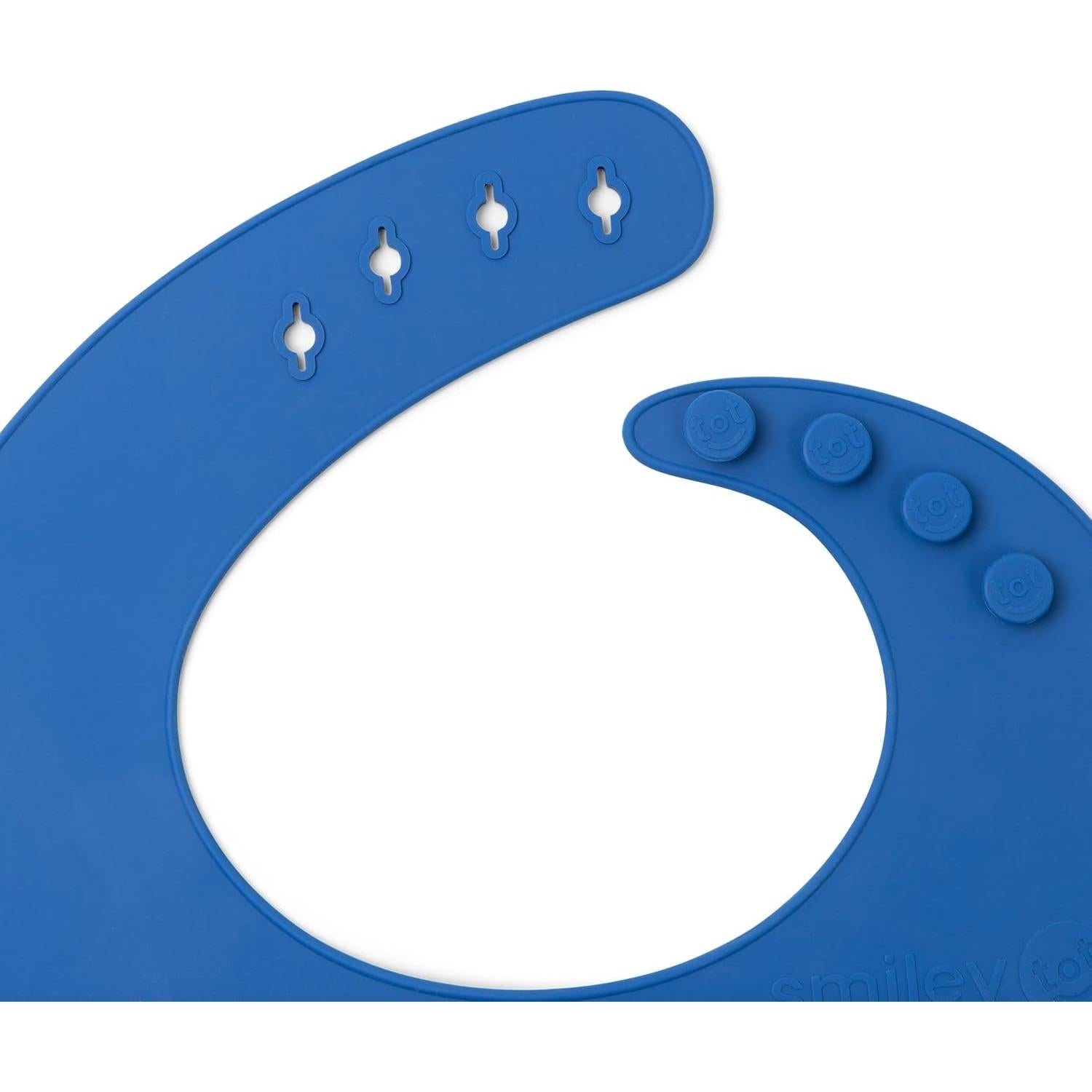 Babero de Silicona SmileyTot Azul Clásico Impermeable