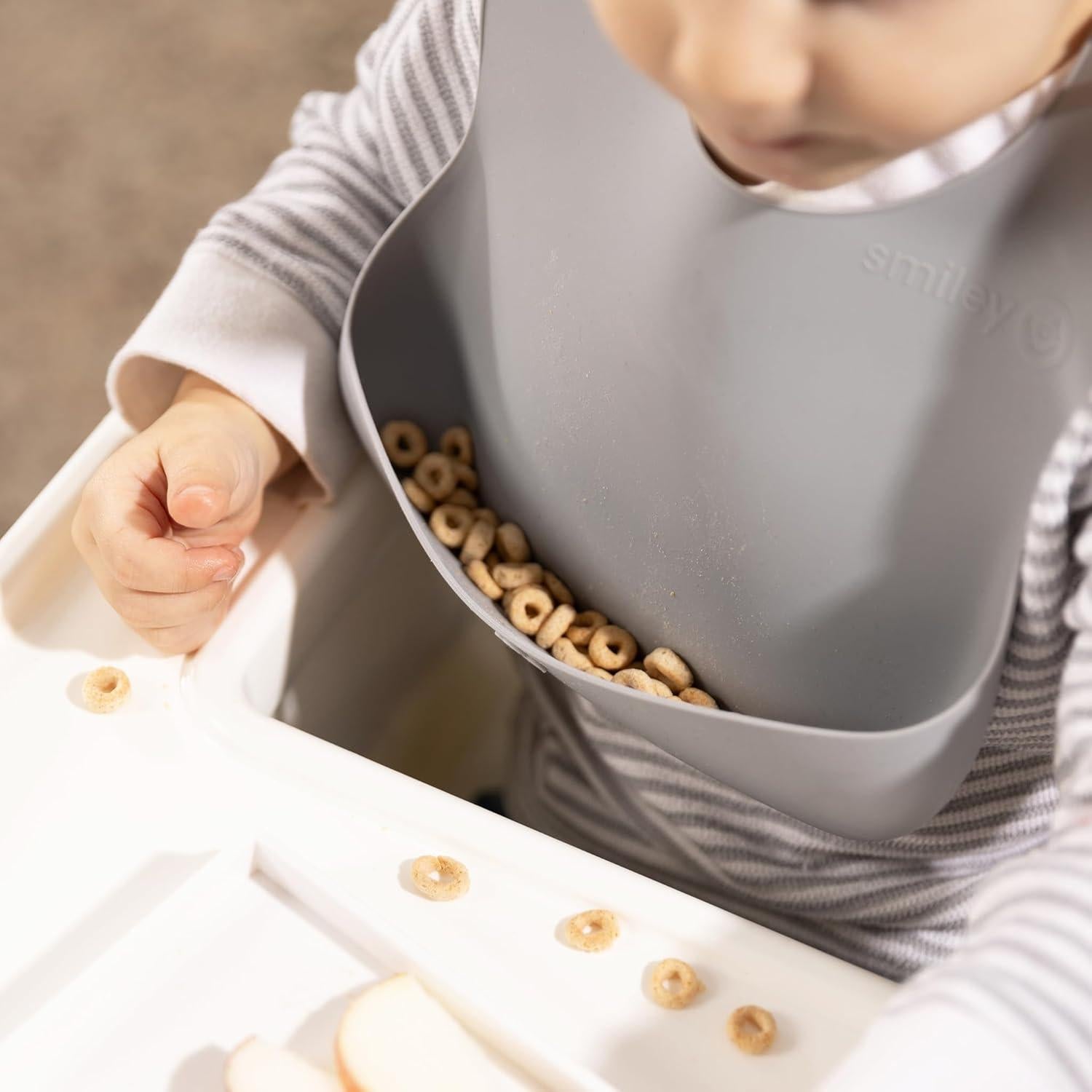 Babero de Silicona SmileyTot Azul Clásico Impermeable