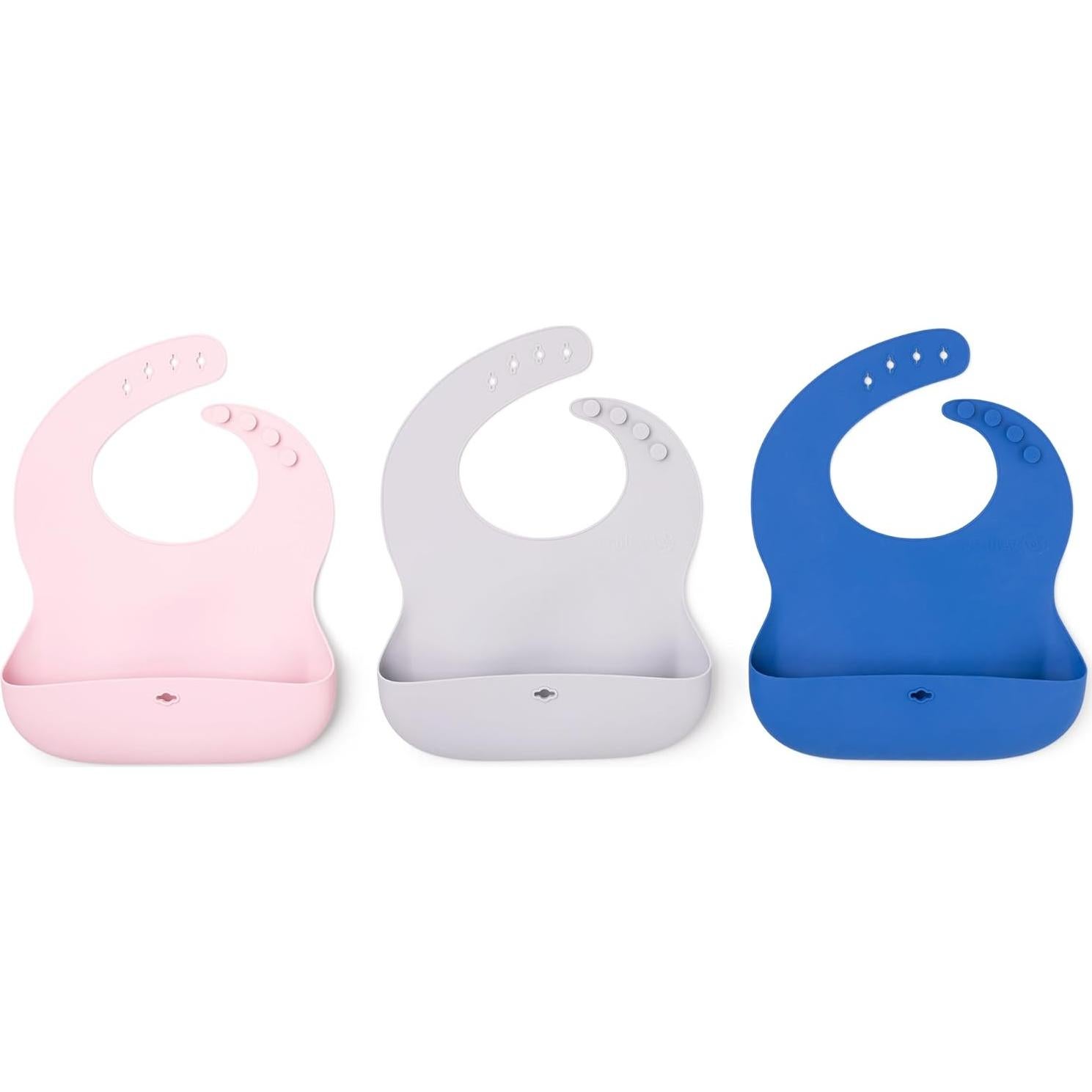 Babero de Silicona SmileyTot Azul Clásico Impermeable