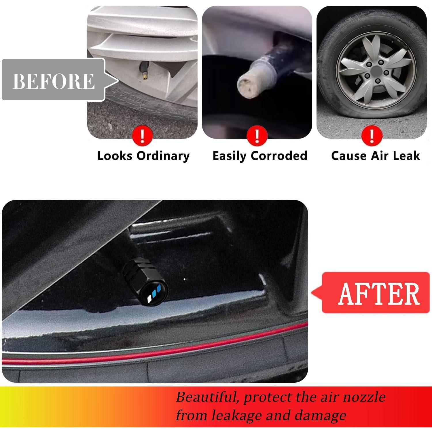 Juego de 4 tapas de válvula de neumático YUNXINGJV aluminio azul