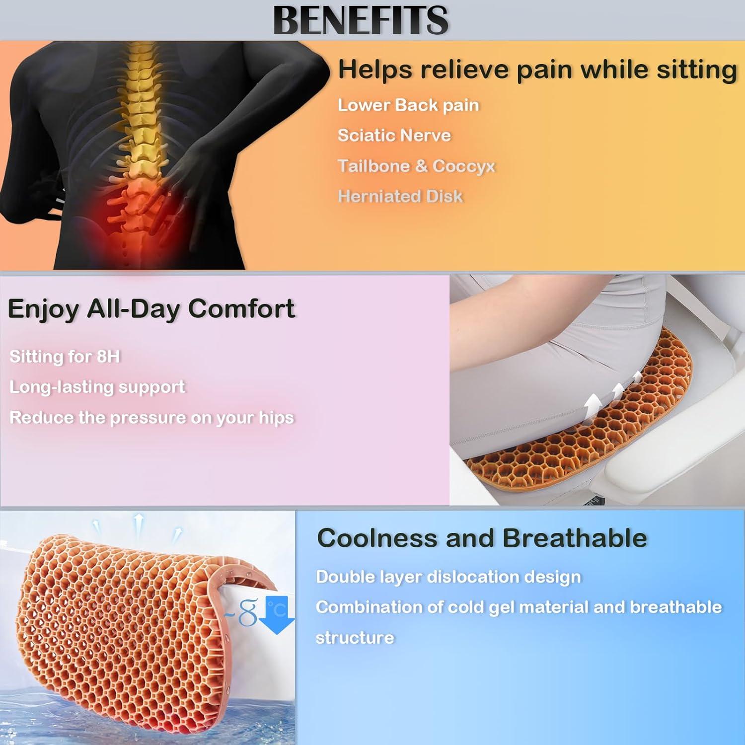 Cojín de Asiento de Gel Found Notice Grande Naranja Ergonómico