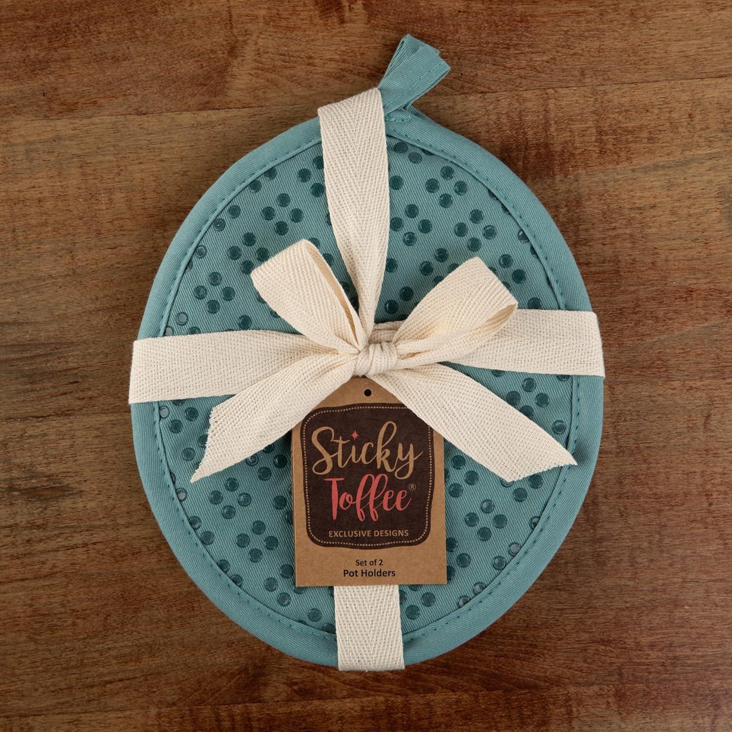 Juego de 2 agarraderas de silicona Sticky Toffee azul 17.78x22.86cm