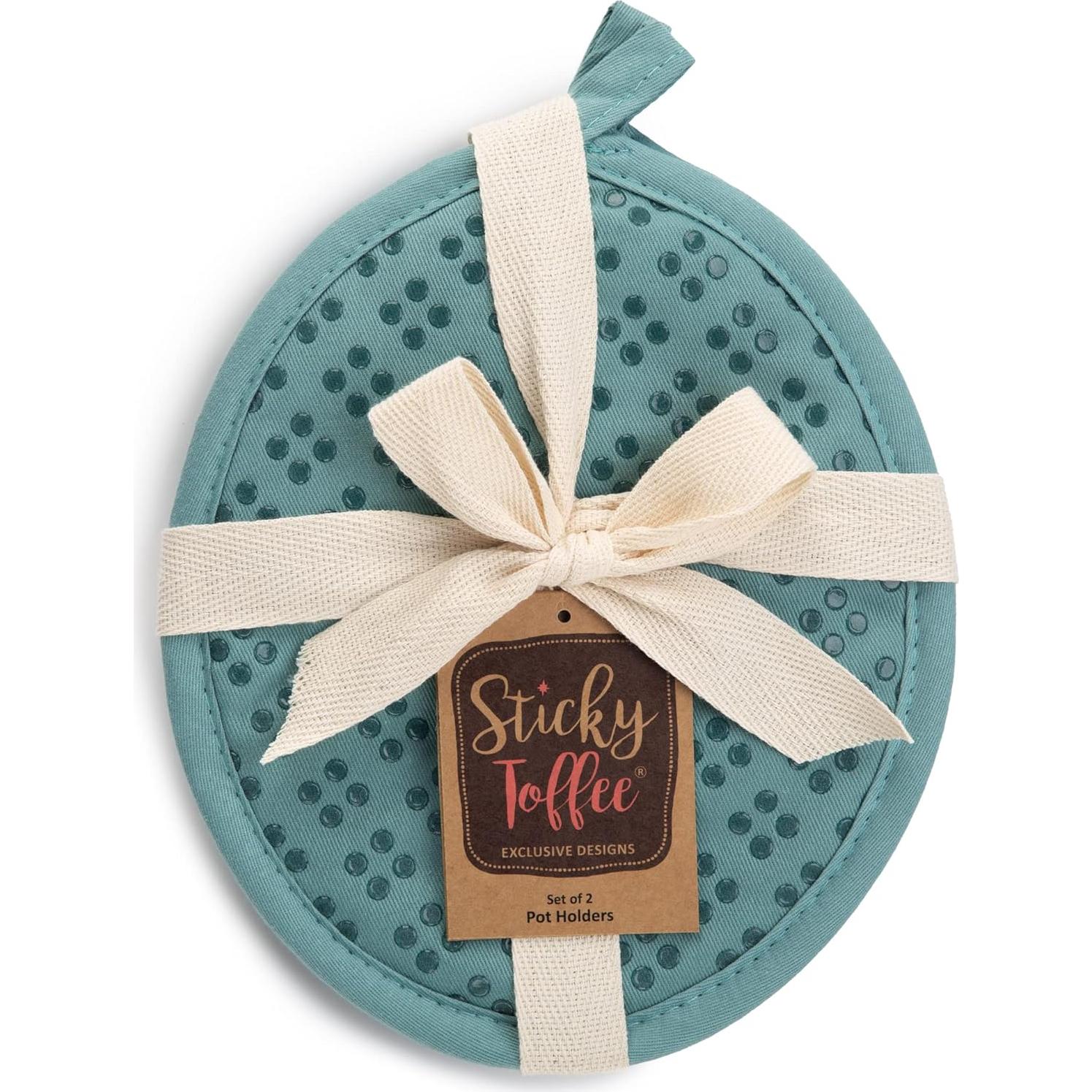 Juego de 2 agarraderas de silicona Sticky Toffee azul 17.78x22.86cm