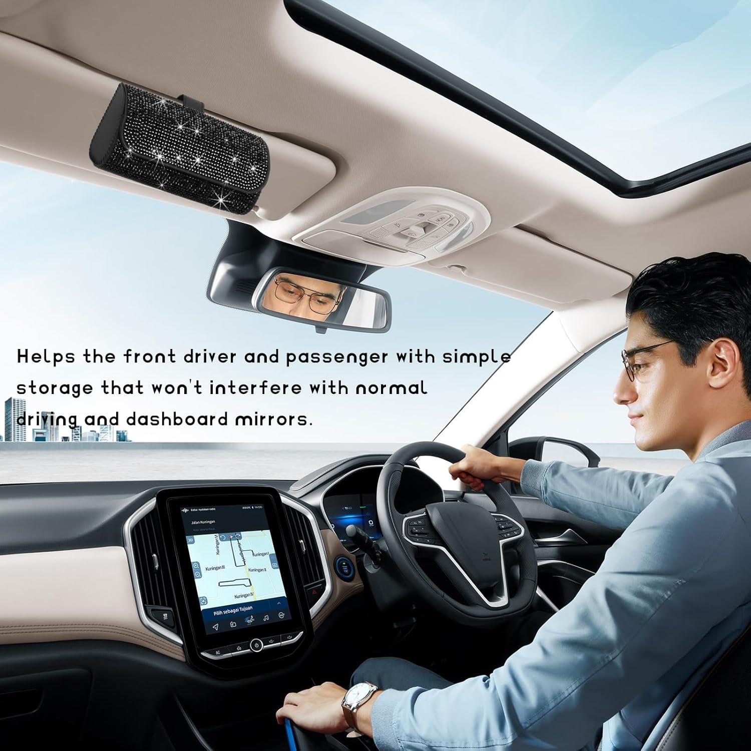 Soporte de Gafas de Sol ZNDAW para Visera de Coche Negro