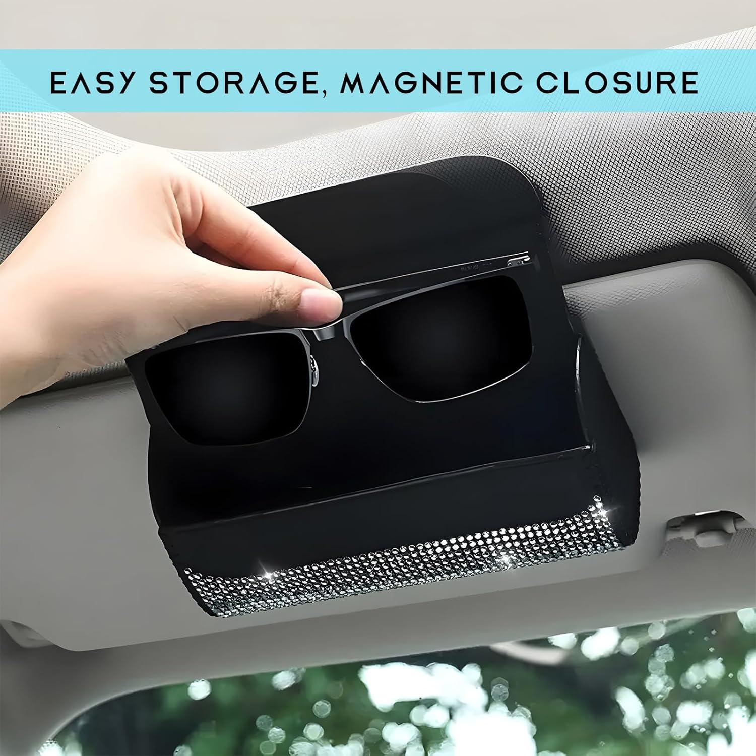 Soporte de Gafas de Sol ZNDAW para Visera de Coche Negro