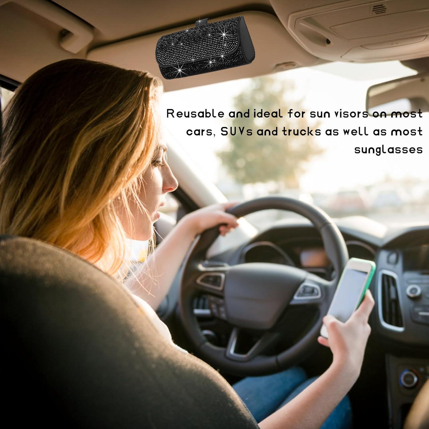 Soporte de Gafas de Sol ZNDAW para Visera de Coche Negro