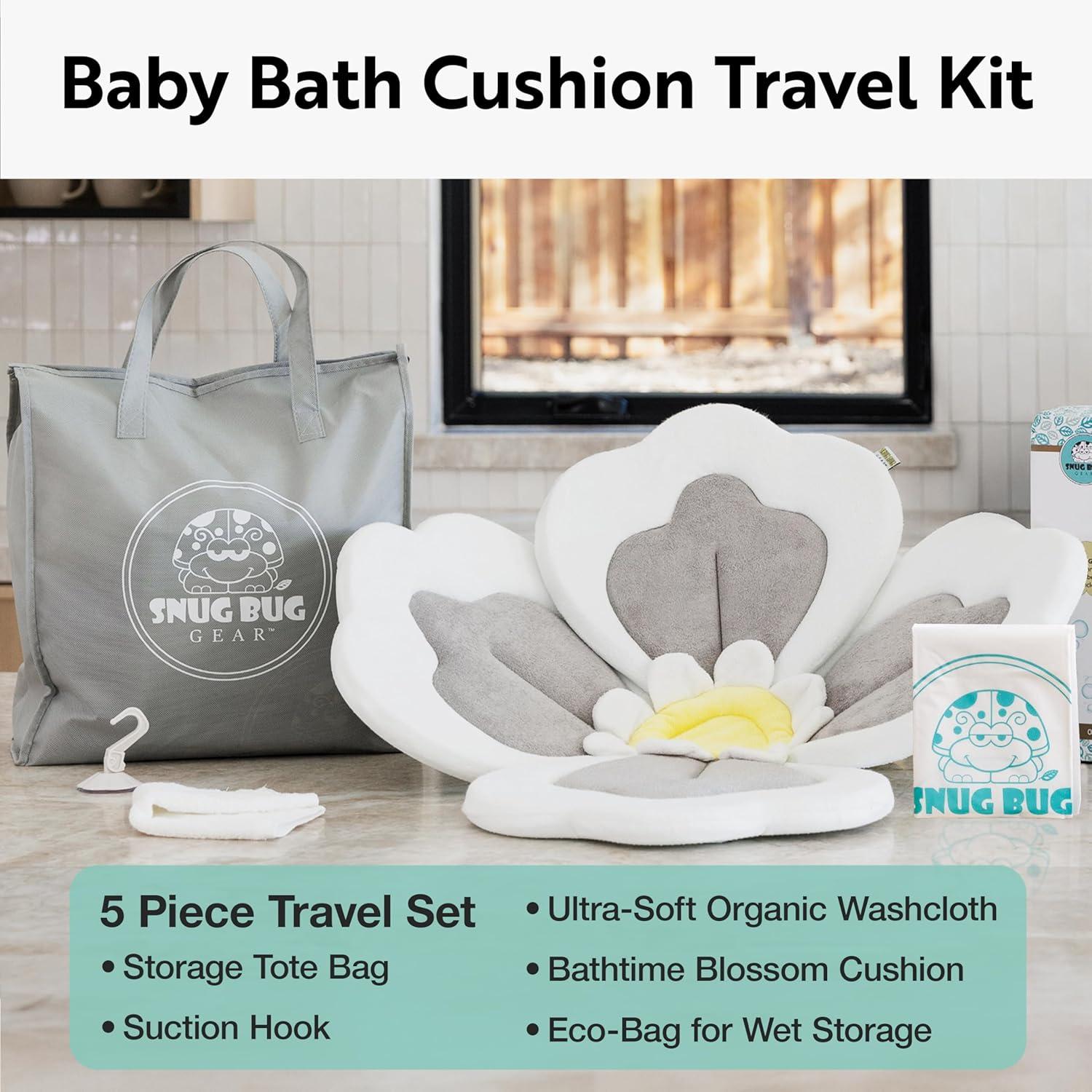 Cojín de Baño para Bebés - Set de 4 Piezas Gris Polvo