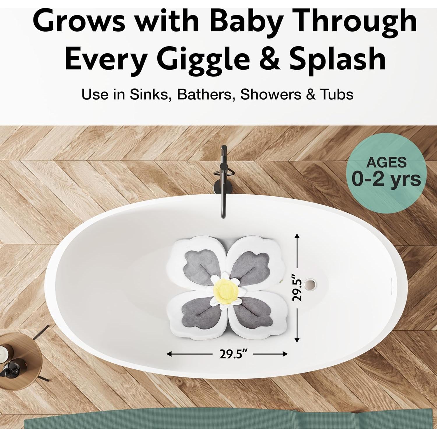 Cojín de Baño para Bebés - Set de 4 Piezas Gris Polvo