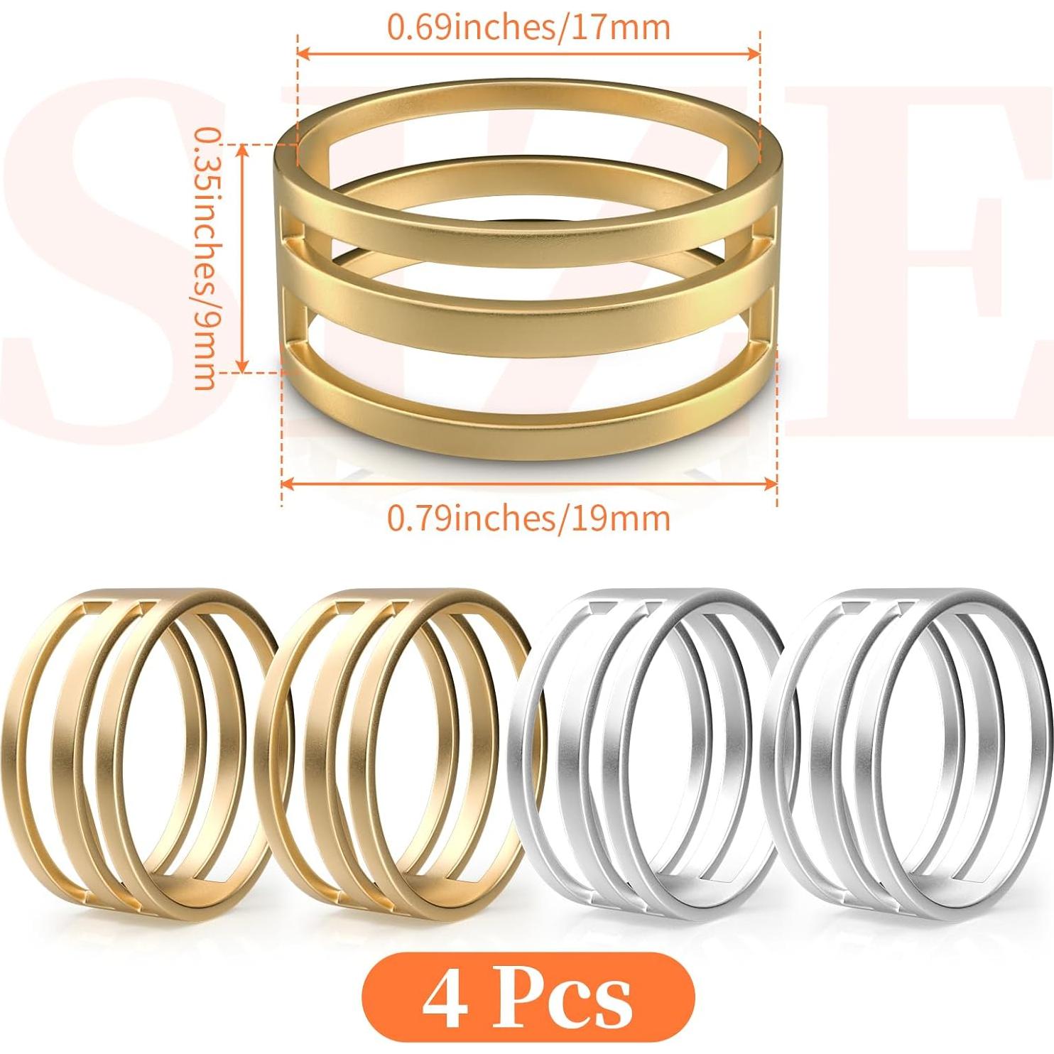 Herramientas de Apertura de Anillos WLLHYF 4 Piezas Acero Inoxidable