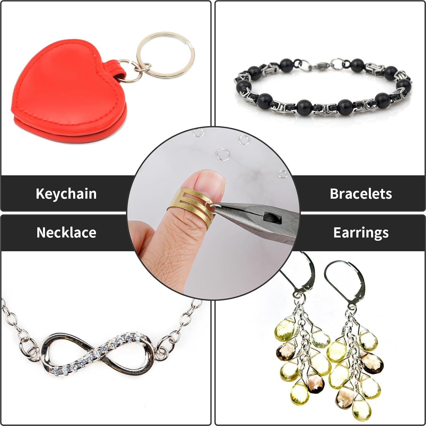 Herramientas de Apertura de Anillos WLLHYF 4 Piezas Acero Inoxidable