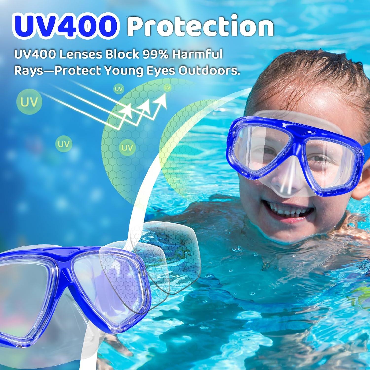 Gafas de natación Vvinca para niños 3-14 años, anti-vaho UV