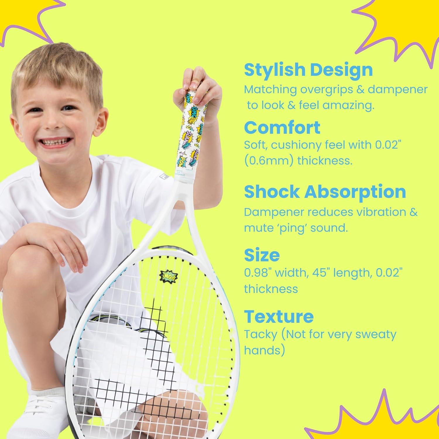 Juego de Empuñaduras y Amortiguador de Tenis Fresas y Crema