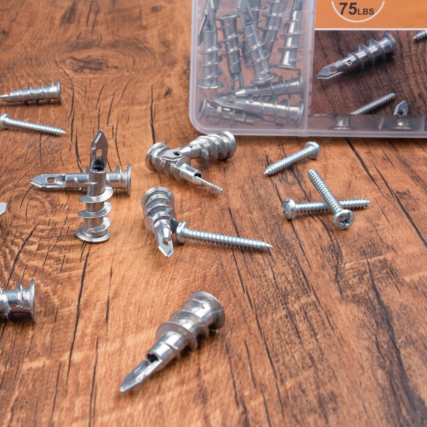 KURUI Anclajes de Yeso Autoperforantes Zinc 60 Pcs 22.68 kg