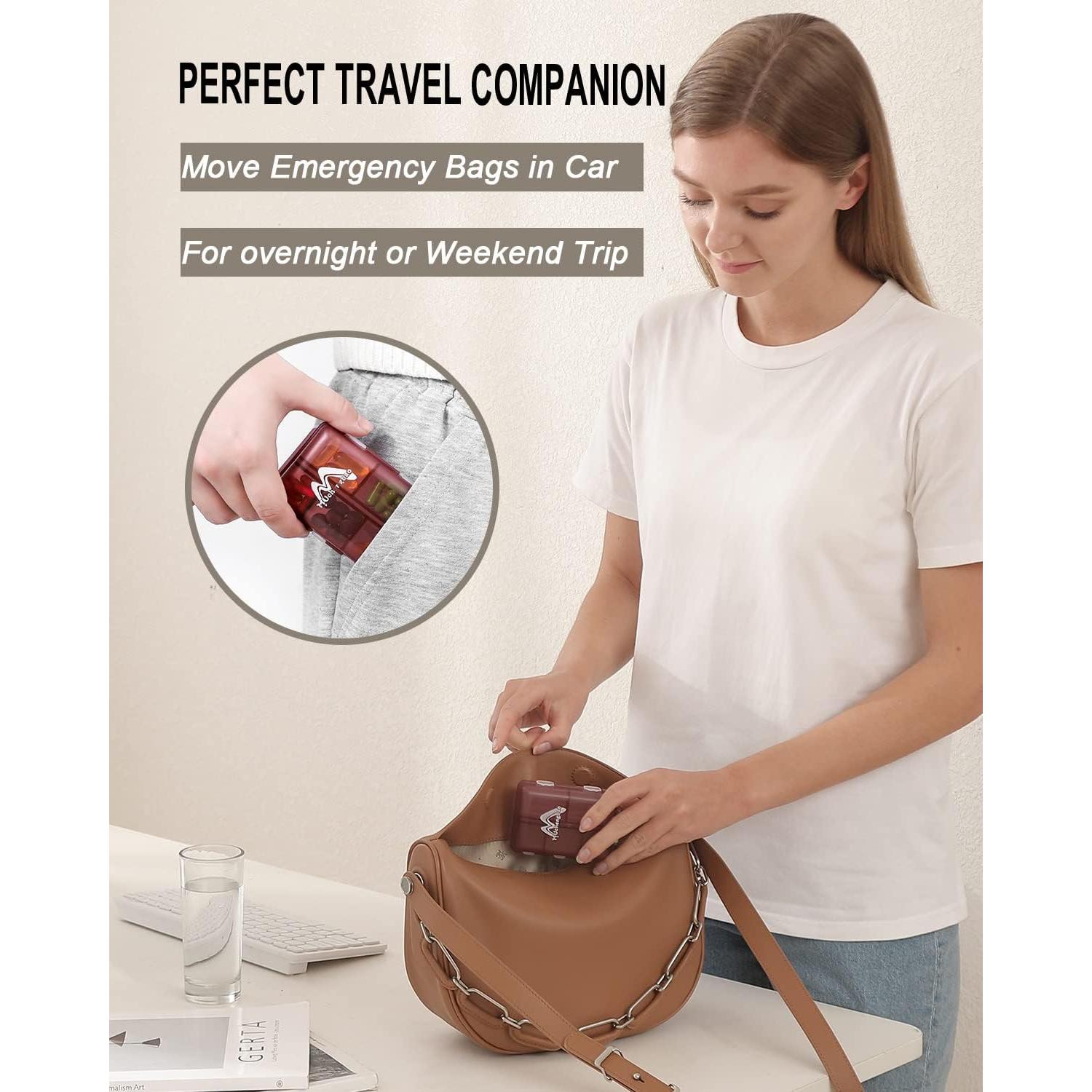 Organizador de Pastillas M Muchengbao Rojo 10 Compartimentos