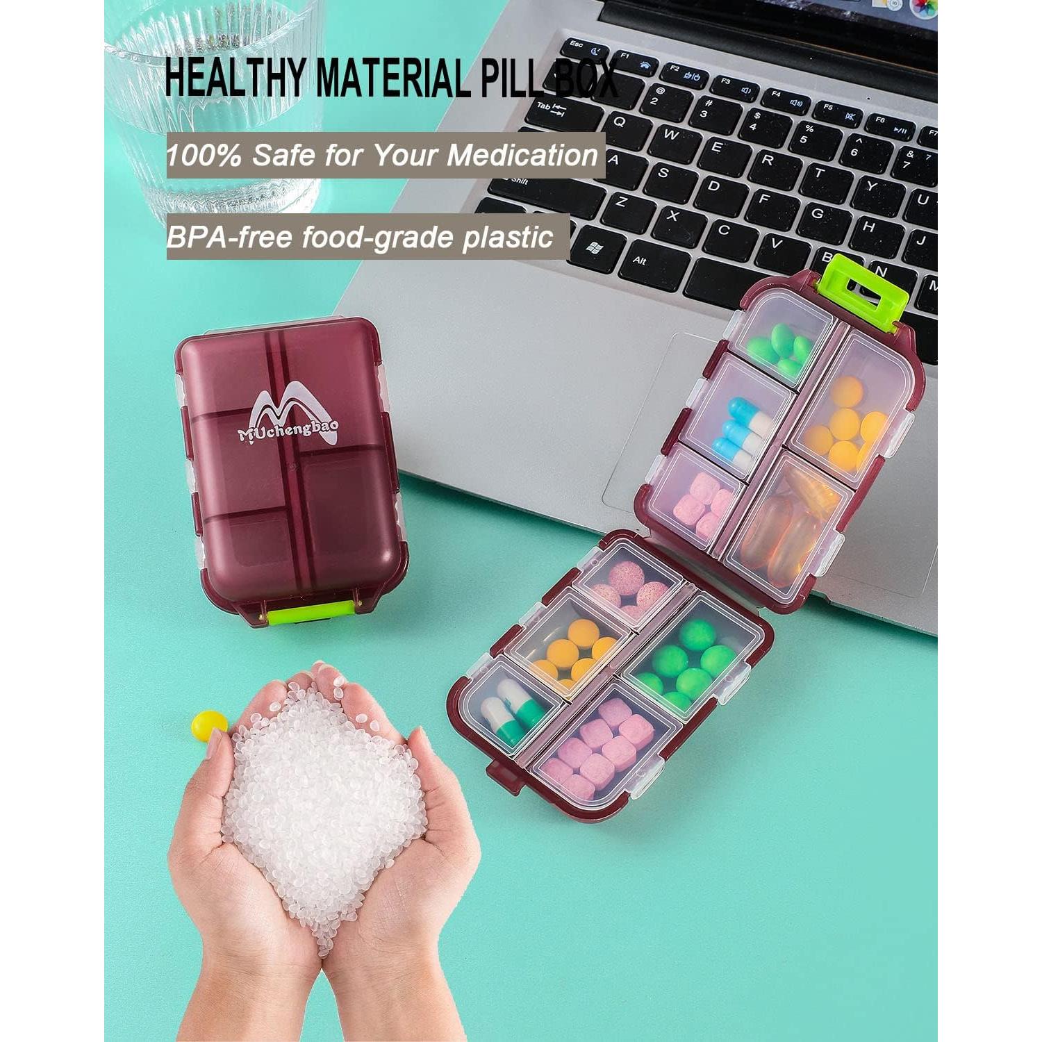 Organizador de Pastillas M Muchengbao Rojo 10 Compartimentos