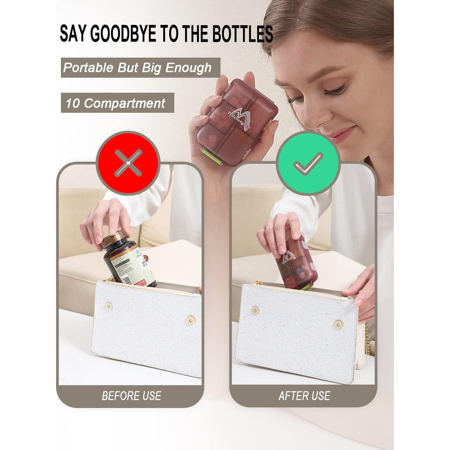 Organizador de Pastillas M Muchengbao Rojo 10 Compartimentos