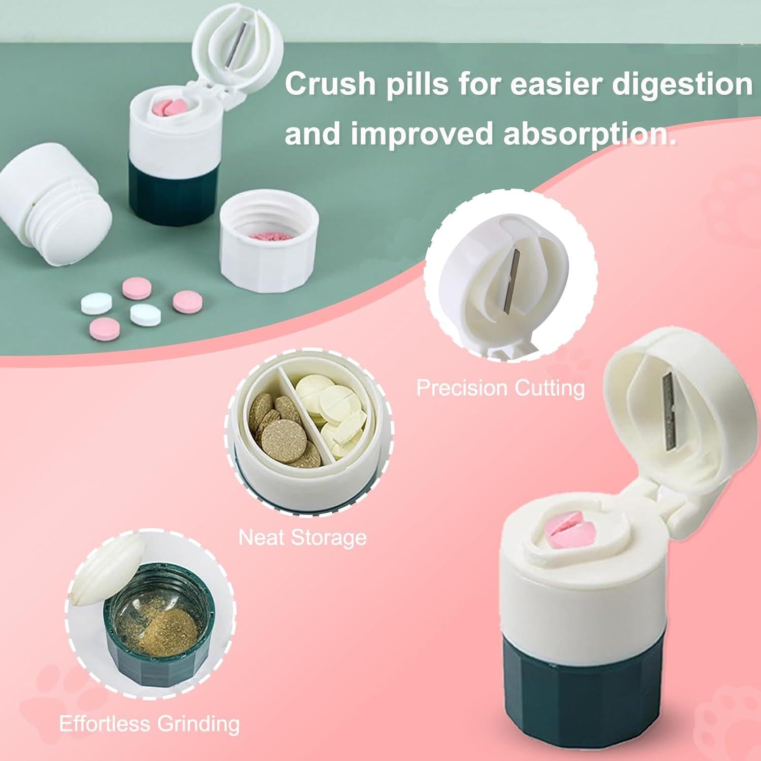 Dispensador de Pastillas para Mascotas AORPLIM 4 en 1 Azul