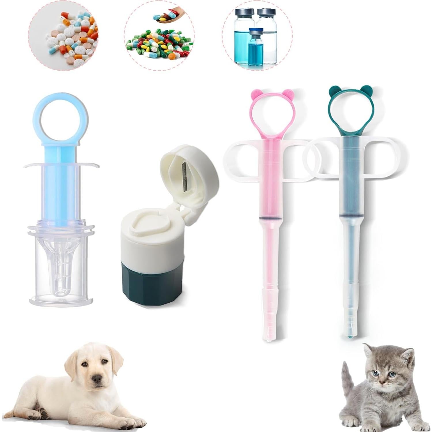 Dispensador de Pastillas para Mascotas AORPLIM 4 en 1 Azul