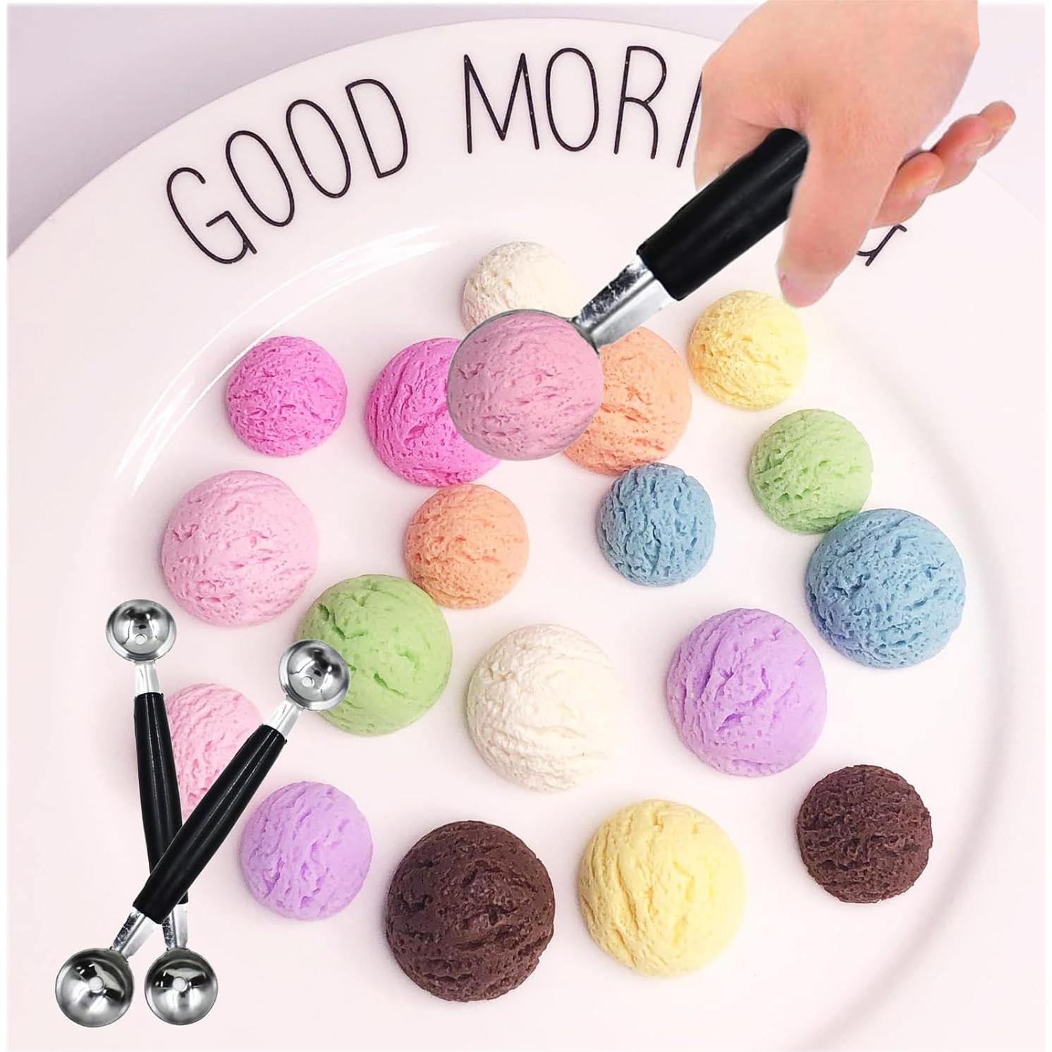 Juego de 2 cucharas de helado de acero inoxidable LiXiongBao 18 cm