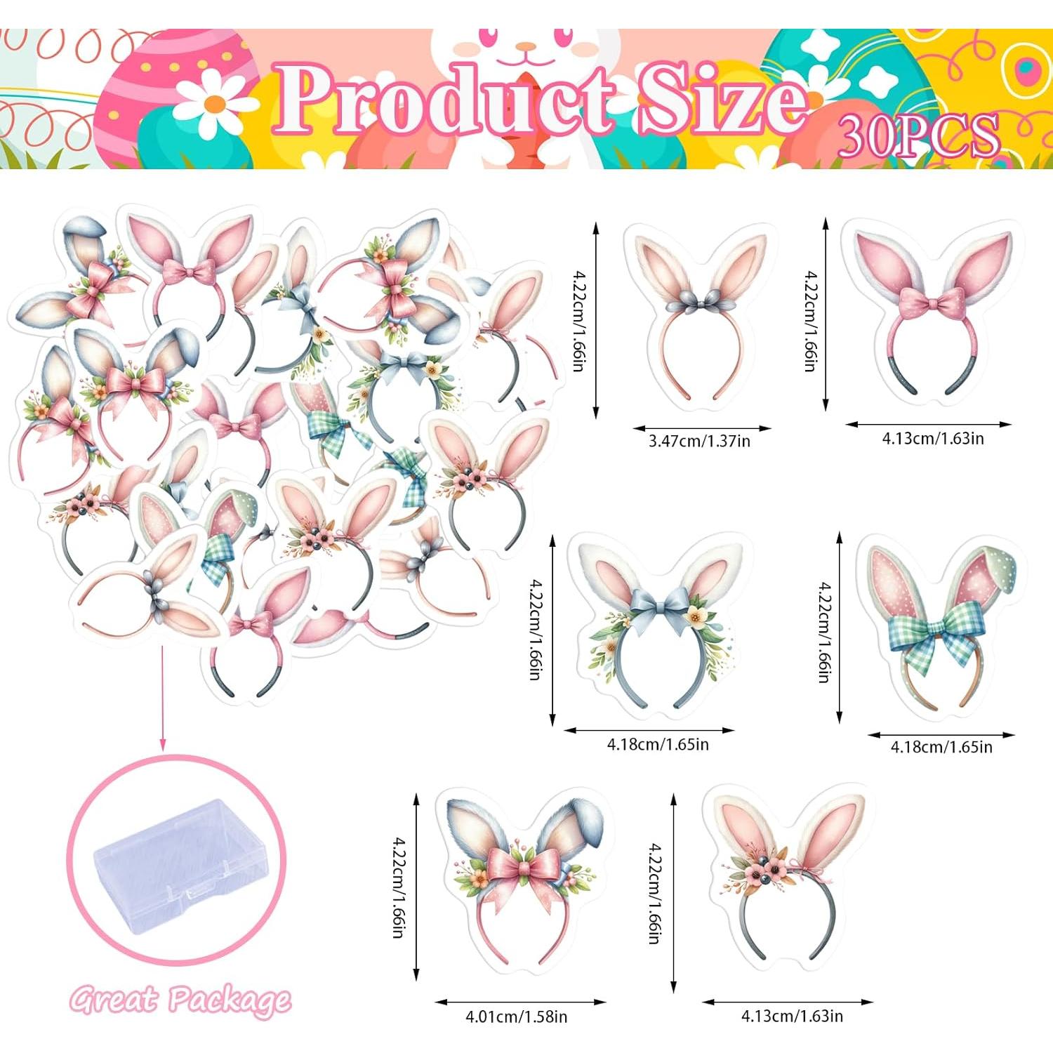 30 Adornos Comestibles de Cupcake Fyeoxle Orejas Conejo 4.5cm