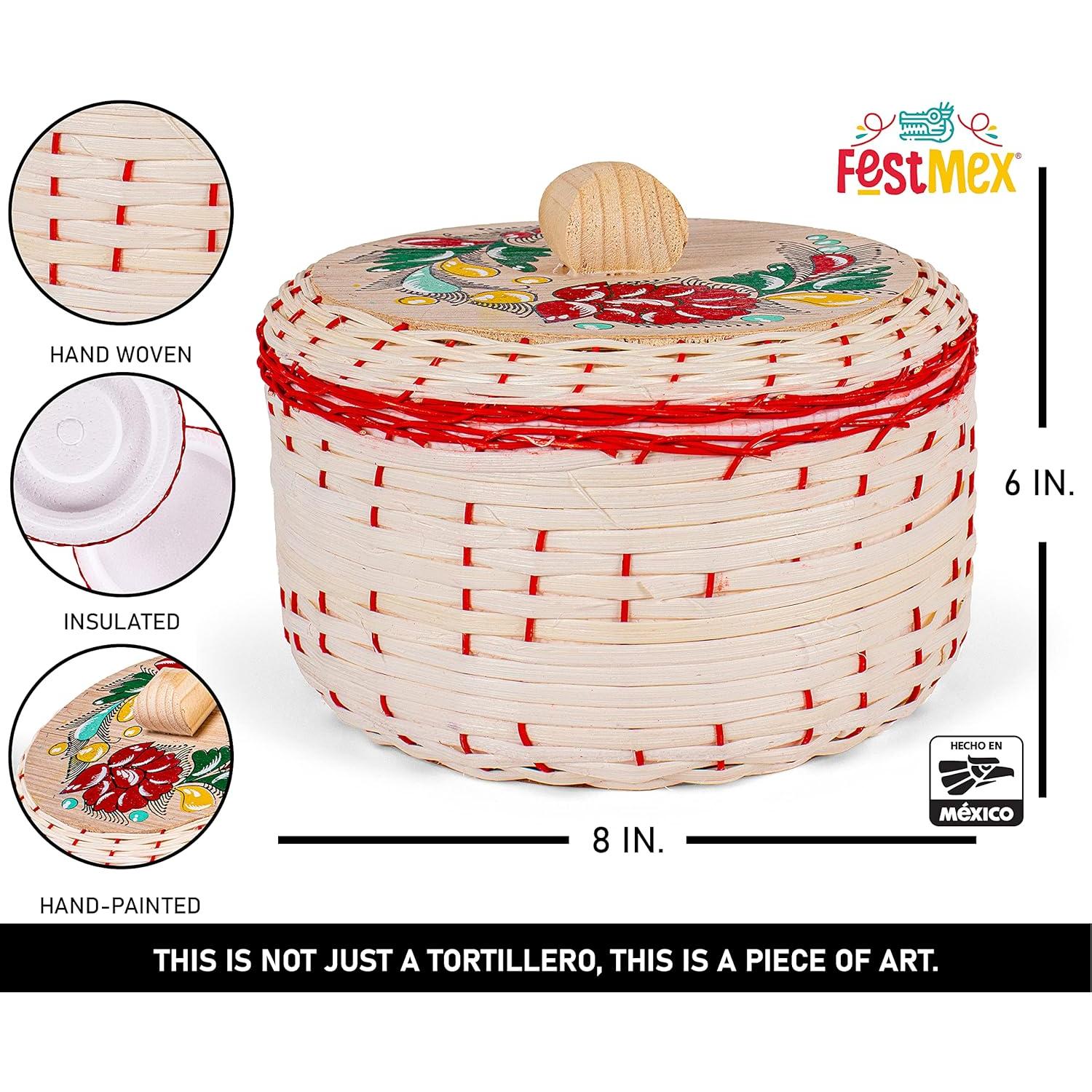Tortillero Mexicano Hecho a Mano FESTMEX - Aislamiento 20.3 cm