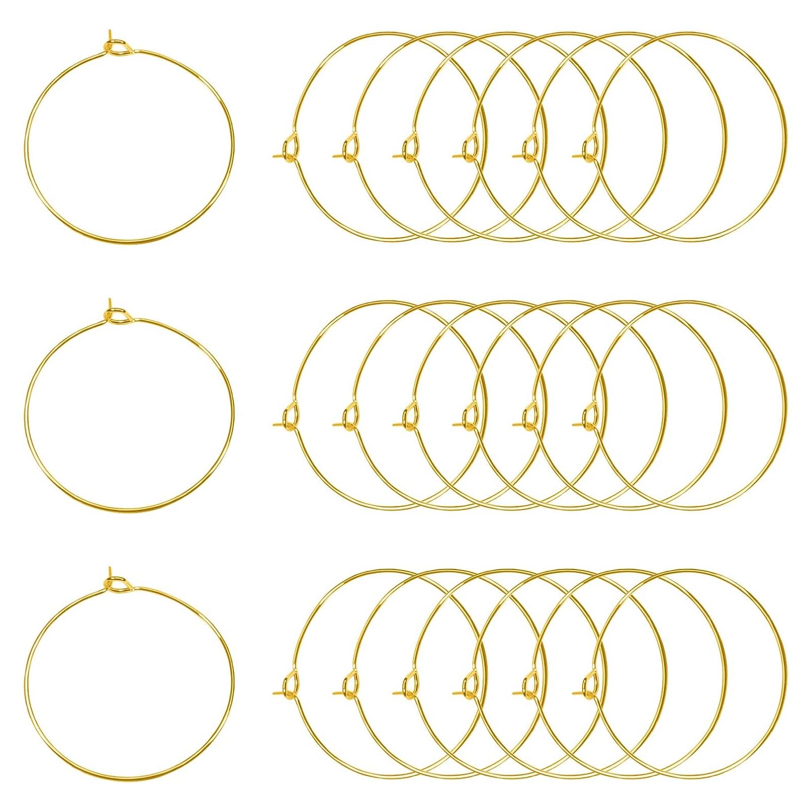 Anillos de Encanto para Copas de Vino TOAOB 25mm Dorado 100pcs