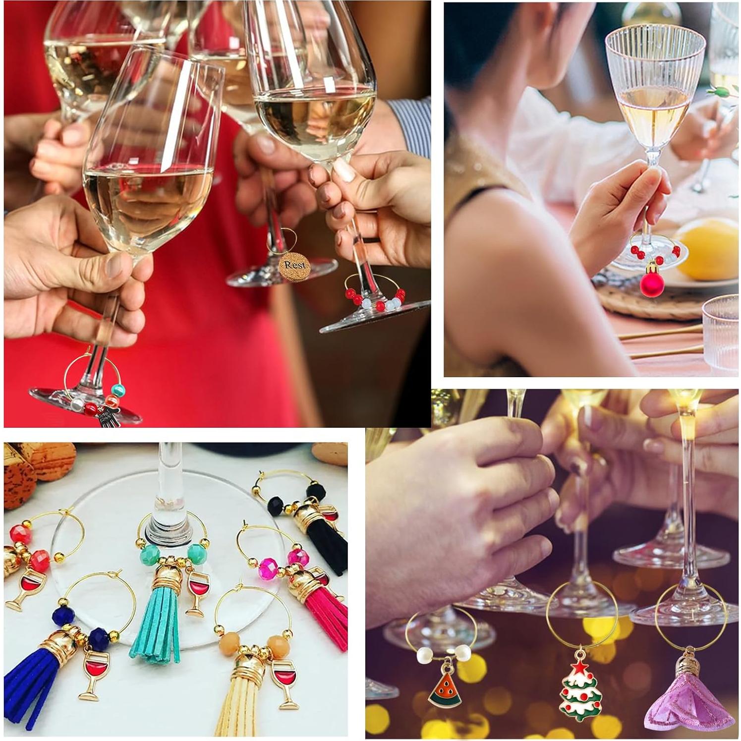 Anillos de Encanto para Copas de Vino TOAOB 25mm Dorado 100pcs