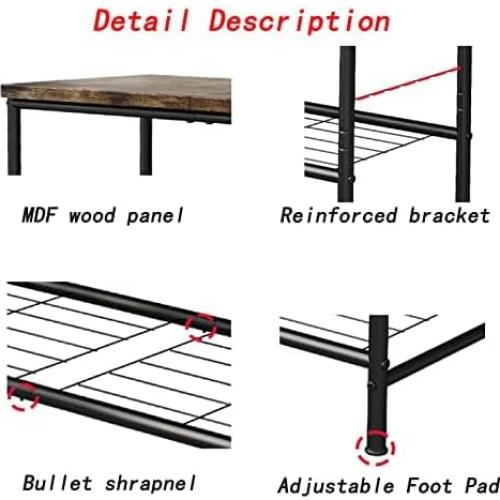 Organizador de Zapatos SUOERNUO 4 Niveles Metal y MDF Negro