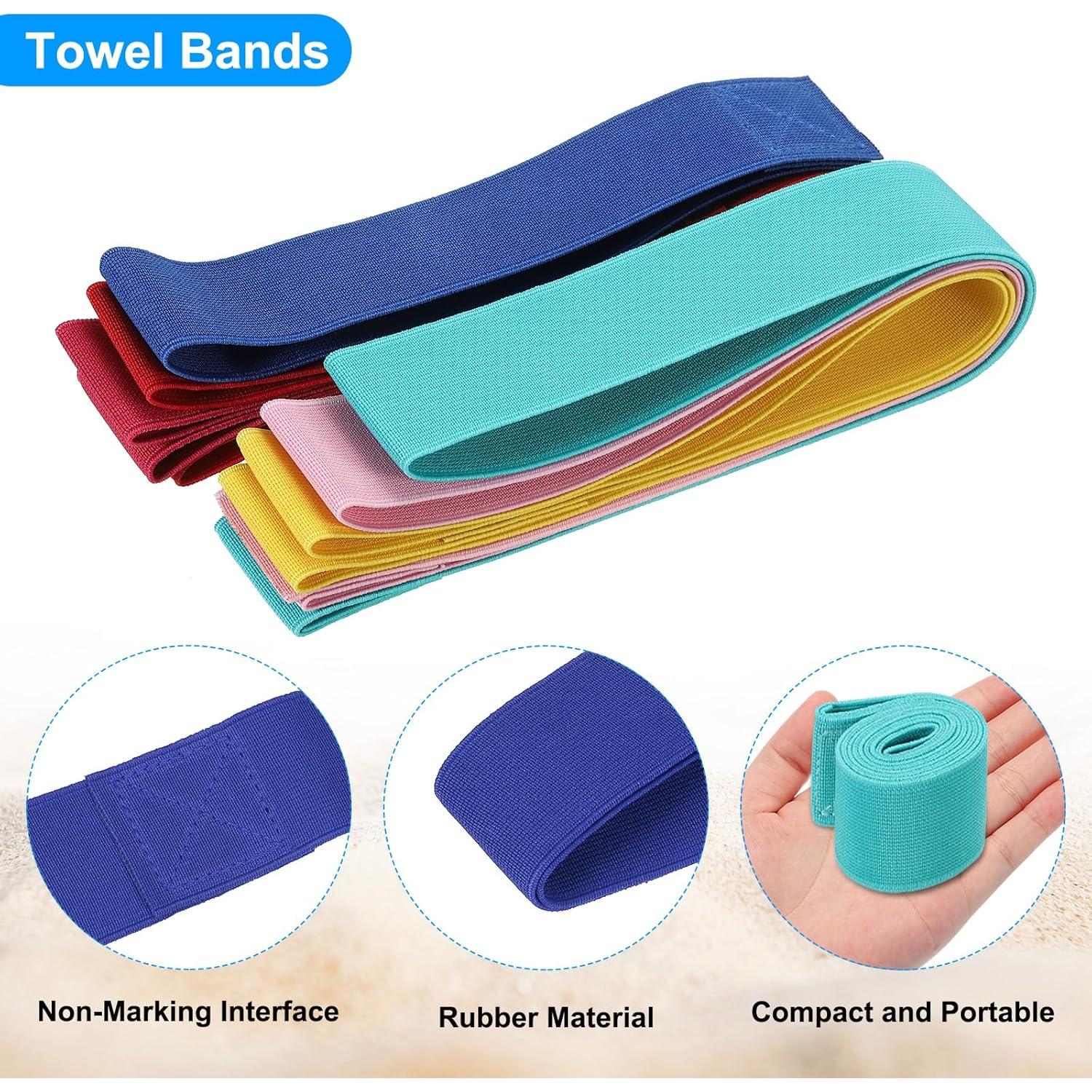 Bandas de Toalla PATIKIL, 3 Clips Estirables para Playa 80x3.8cm