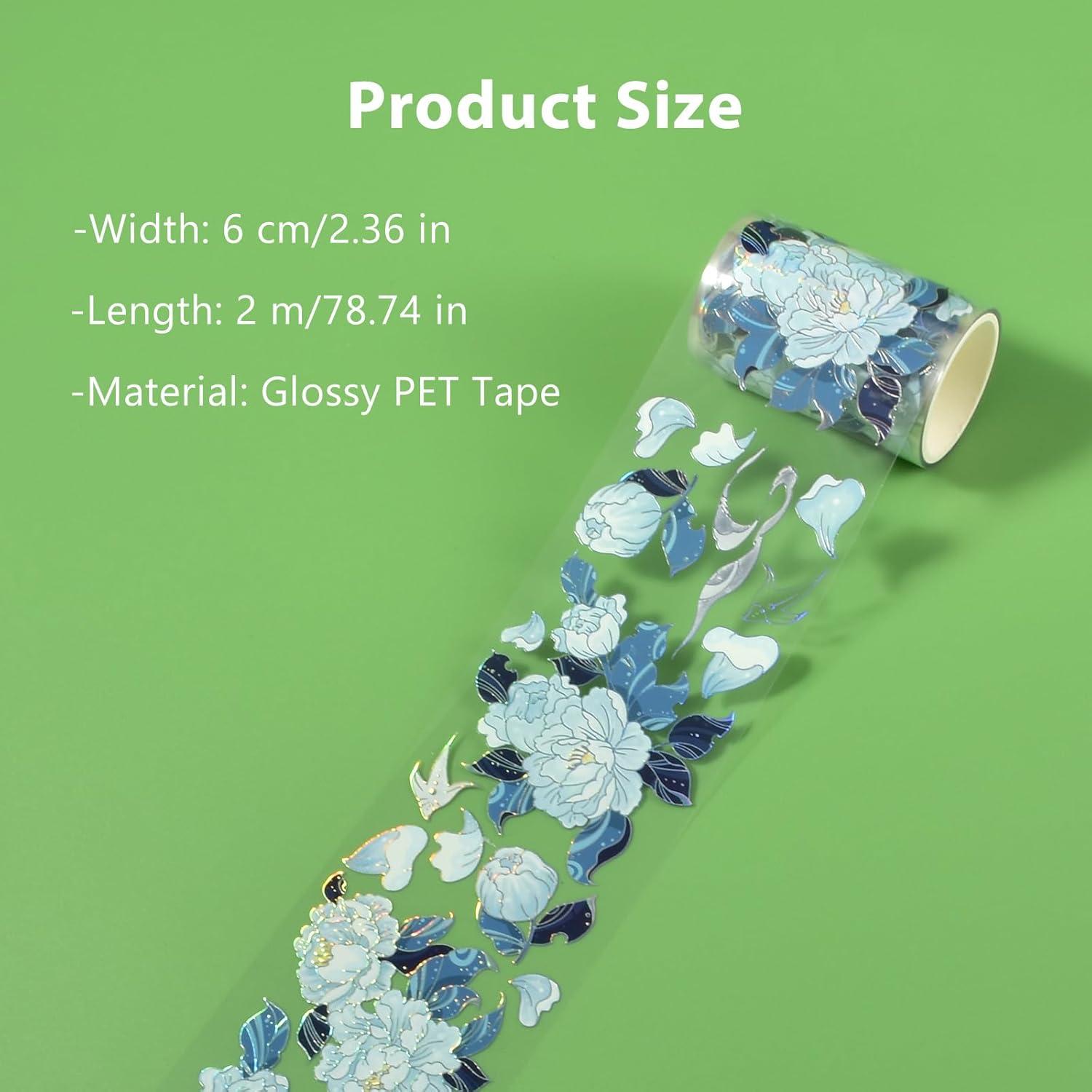 Cinta Washi Valtiner Flor Azul 2m x 6cm para Manualidades