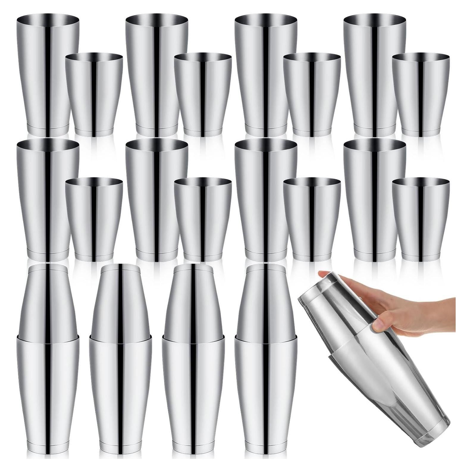 Juego de Coctelera Boston Zhehao 24 Pcs Acero Inoxidable 532ml 828ml