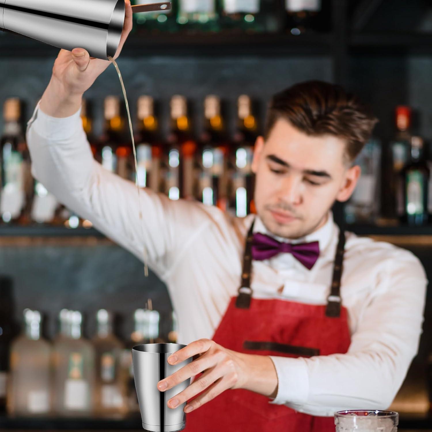 Juego de Coctelera Boston Zhehao 24 Pcs Acero Inoxidable 532ml 828ml