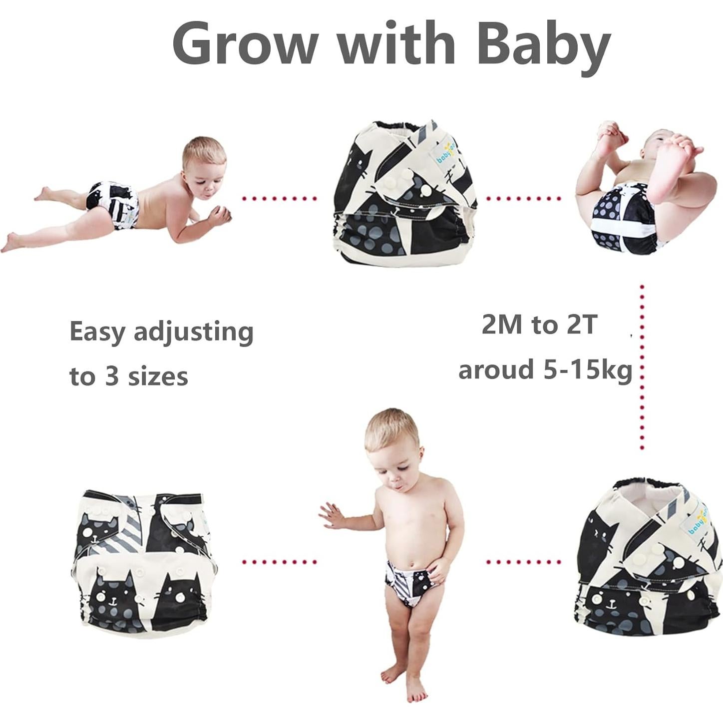 Pañales de Tela Reutilizables Babygoal 6 Piezas Niña