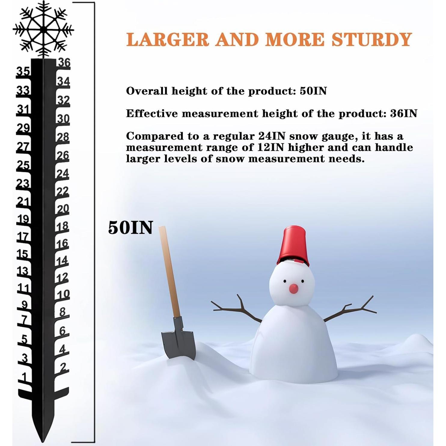 Medidor de Nieve JMBay 91.44 cm con Copo de Nieve Decorativo