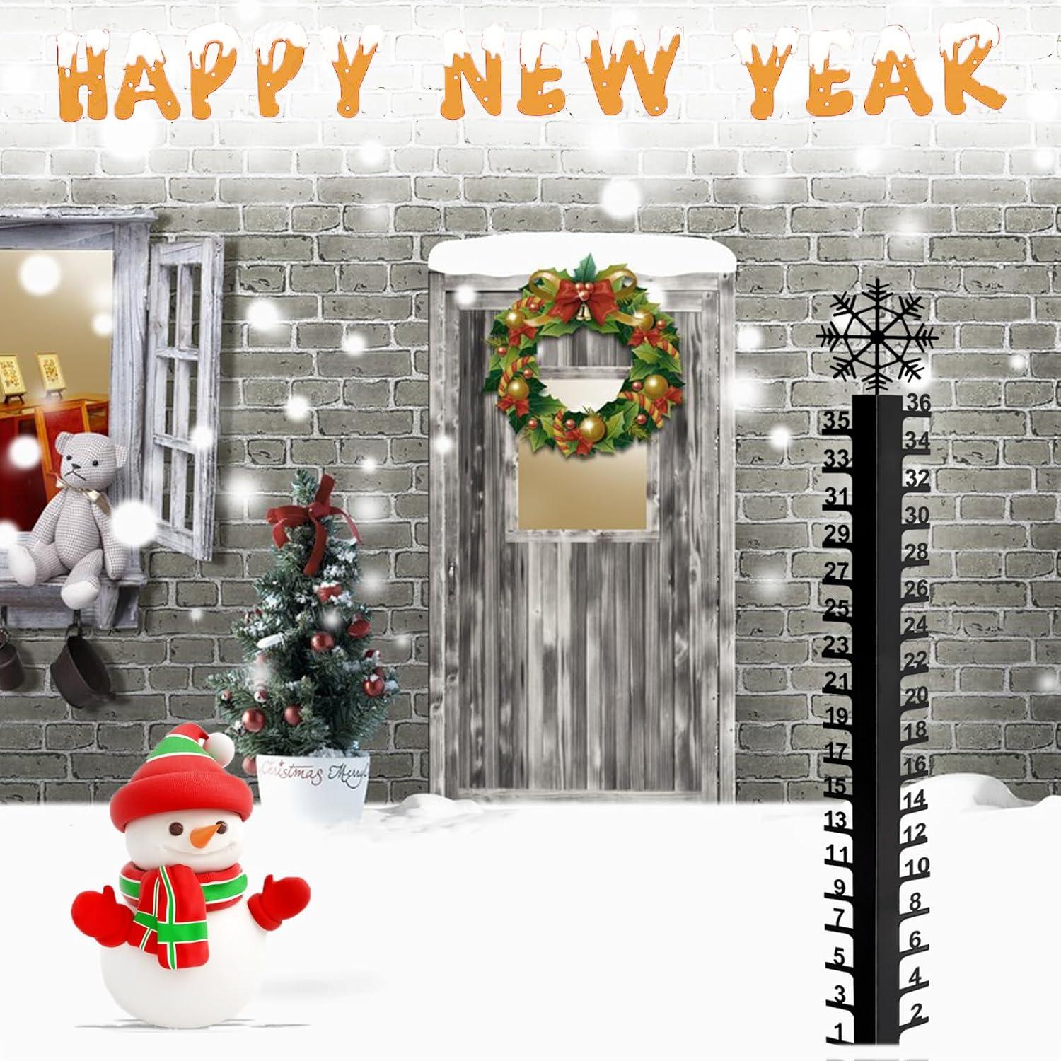 Medidor de Nieve JMBay 91.44 cm con Copo de Nieve Decorativo