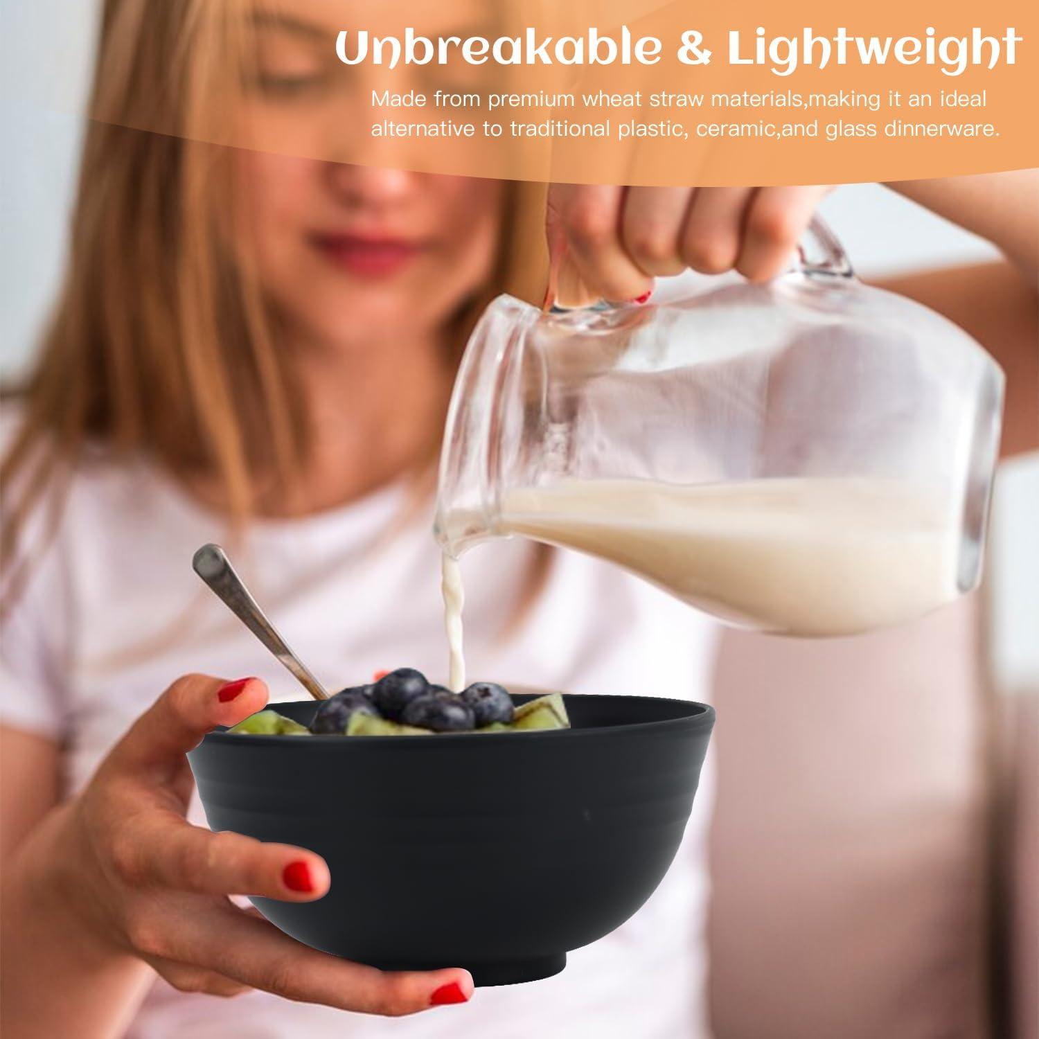 Juego de Vajilla de Paja de Trigo Homienly 40 Piezas Negro