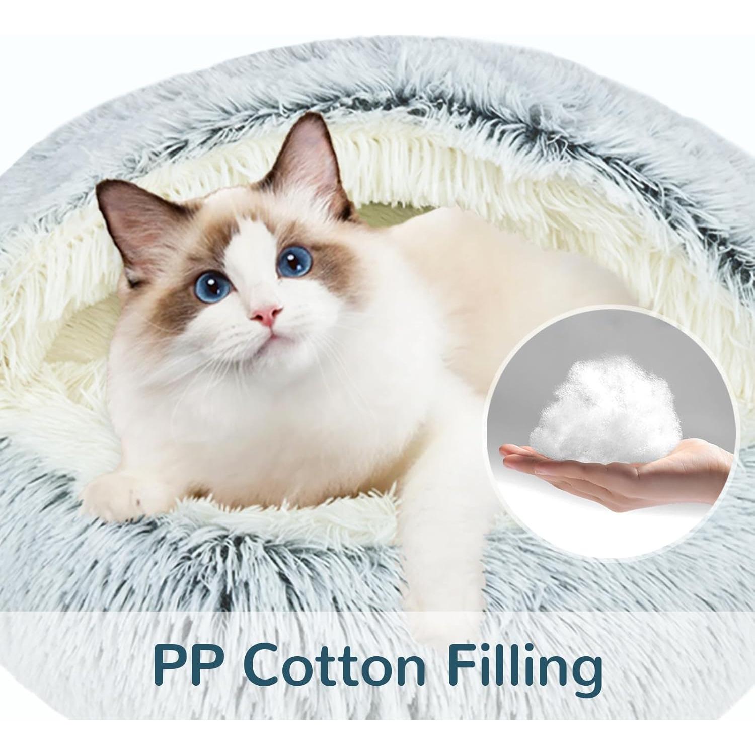 Cama para Gato Arquiel con Capucha Redonda Gris 50.8 cm