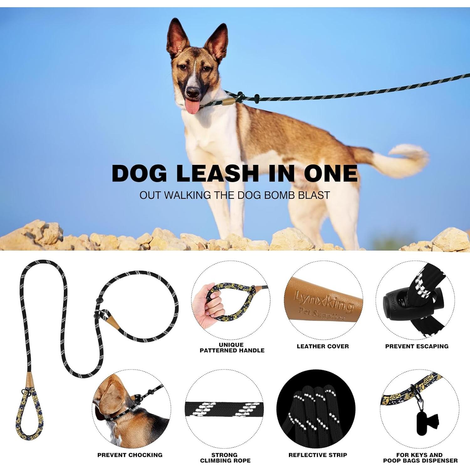 Correa para Perros Lynxking Reflectante 1.83m Ajustable