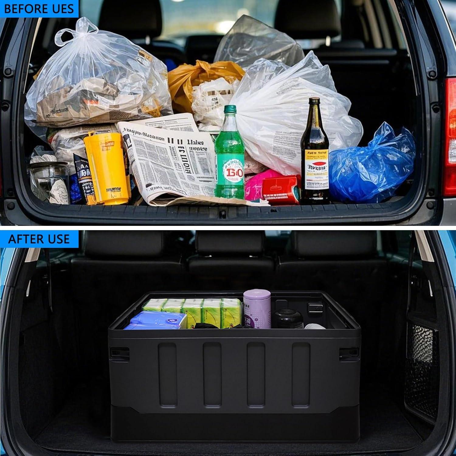 Caja de Camping Plegable HAOFALUC 60L Organizador y Asiento Negro