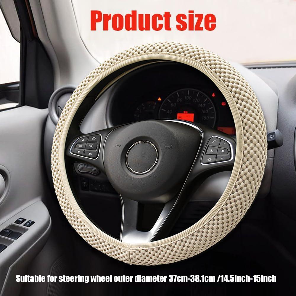 Cubierta de Volante Elástico RGOAANC 15 Pulgadas Beige