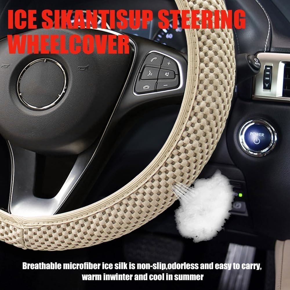 Cubierta de Volante Elástico RGOAANC 15 Pulgadas Beige