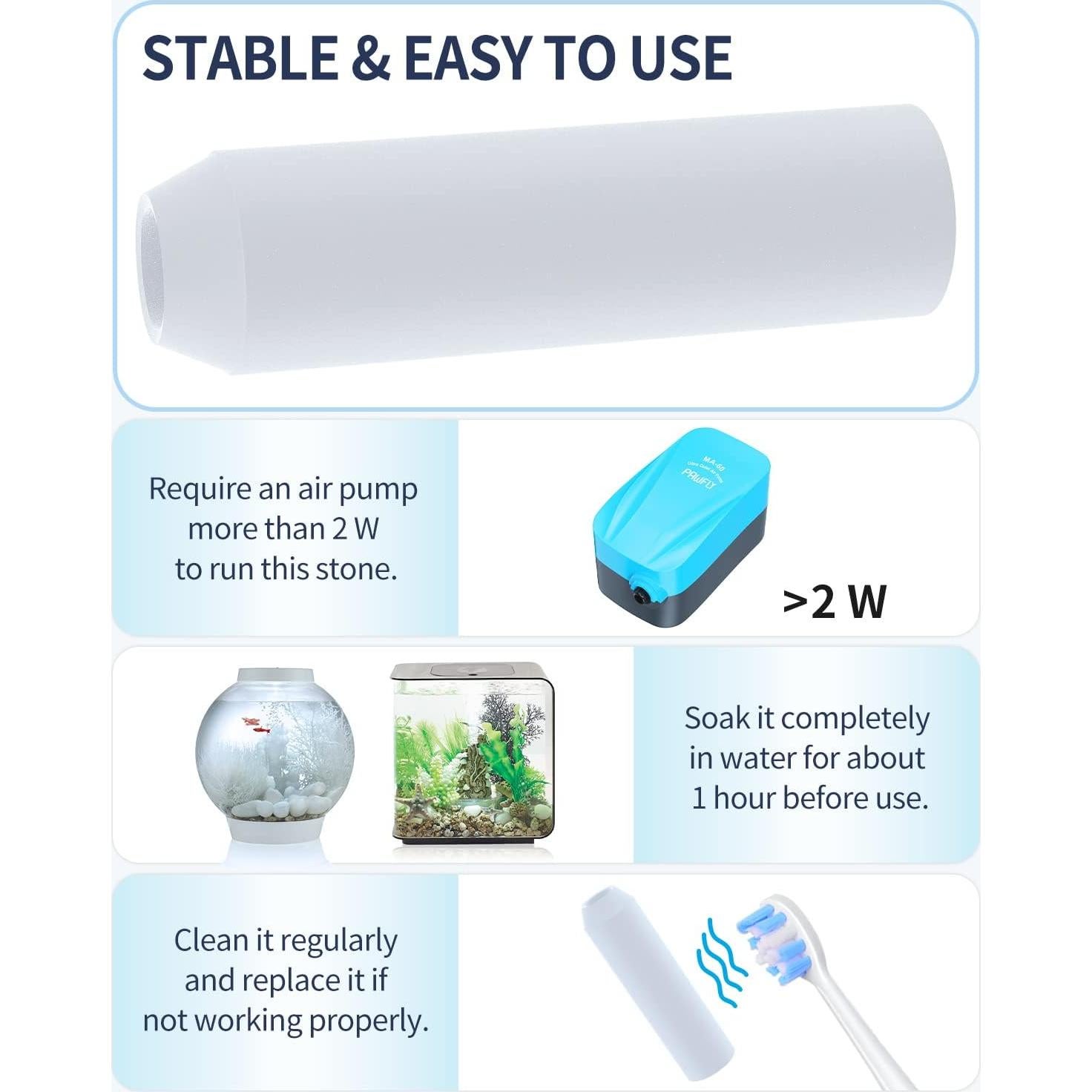 Piedra de Aire Pawfly para Acuario - Paquete de 5 Unidades