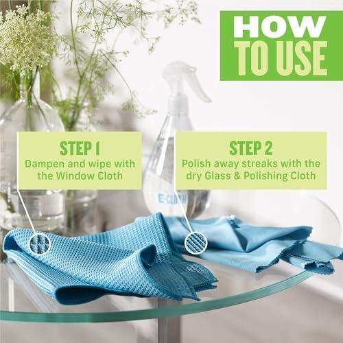Paquete de 2 Paños E-Cloth para Limpieza de Ventanas