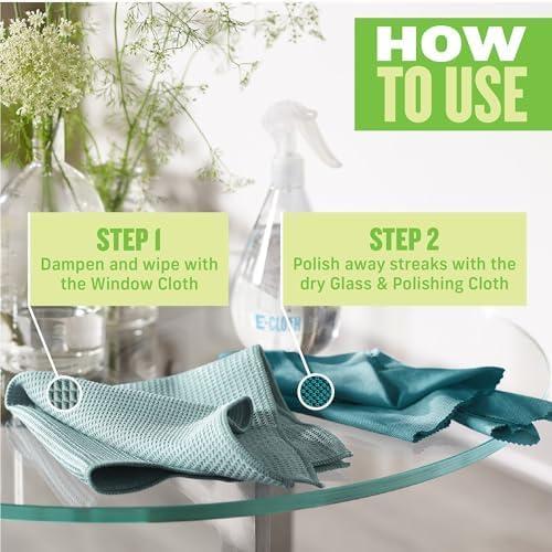 Paquete de 2 Paños E-Cloth para Limpieza de Ventanas