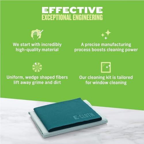 Paquete de 2 Paños E-Cloth para Limpieza de Ventanas