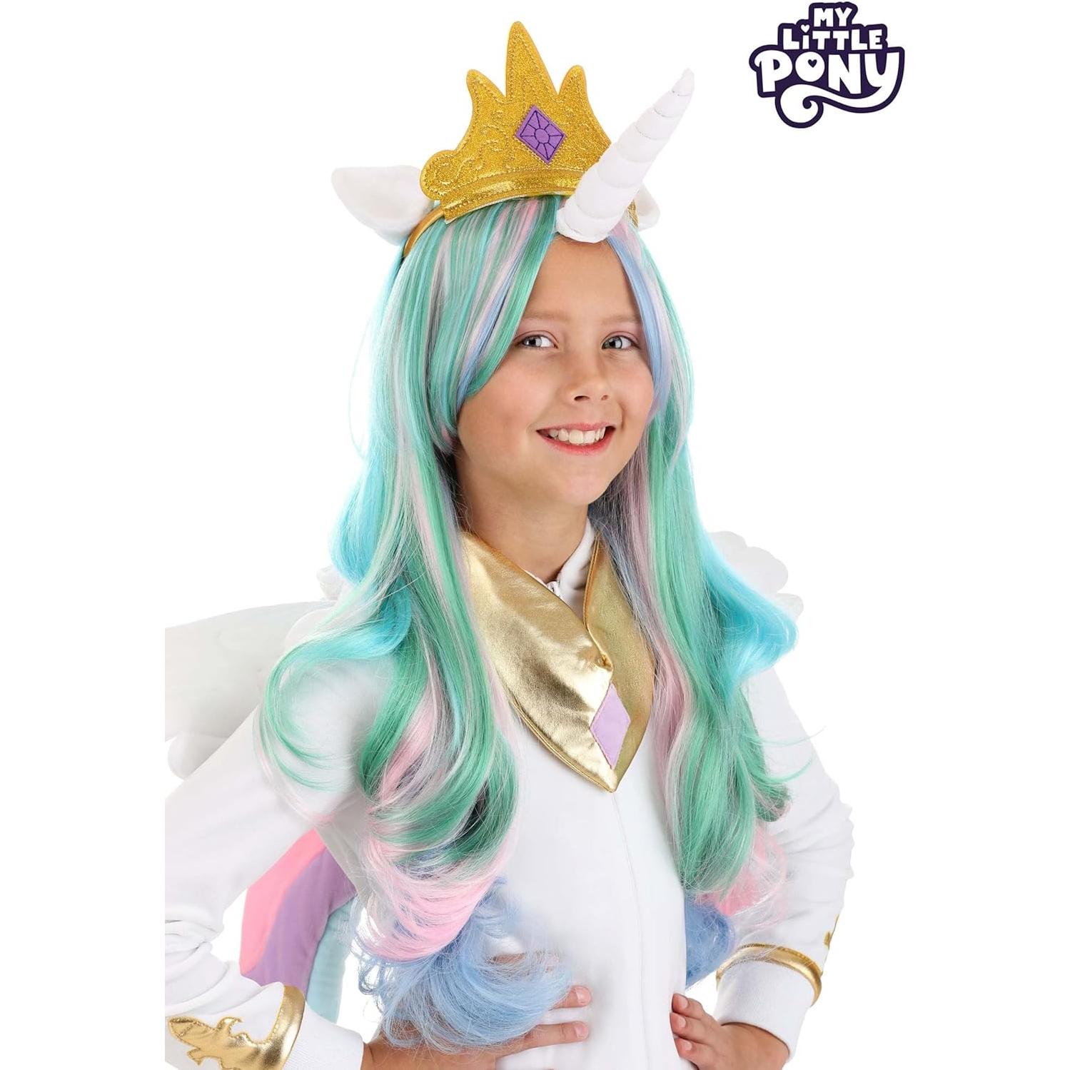 Peluca Princesa Celestia My Little Pony con Corona y Orejas