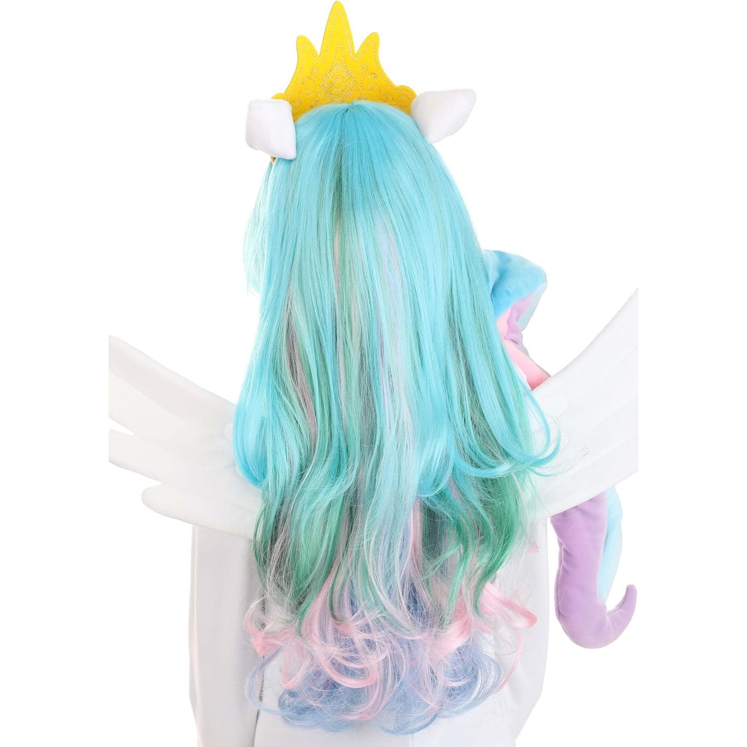 Peluca Princesa Celestia My Little Pony con Corona y Orejas