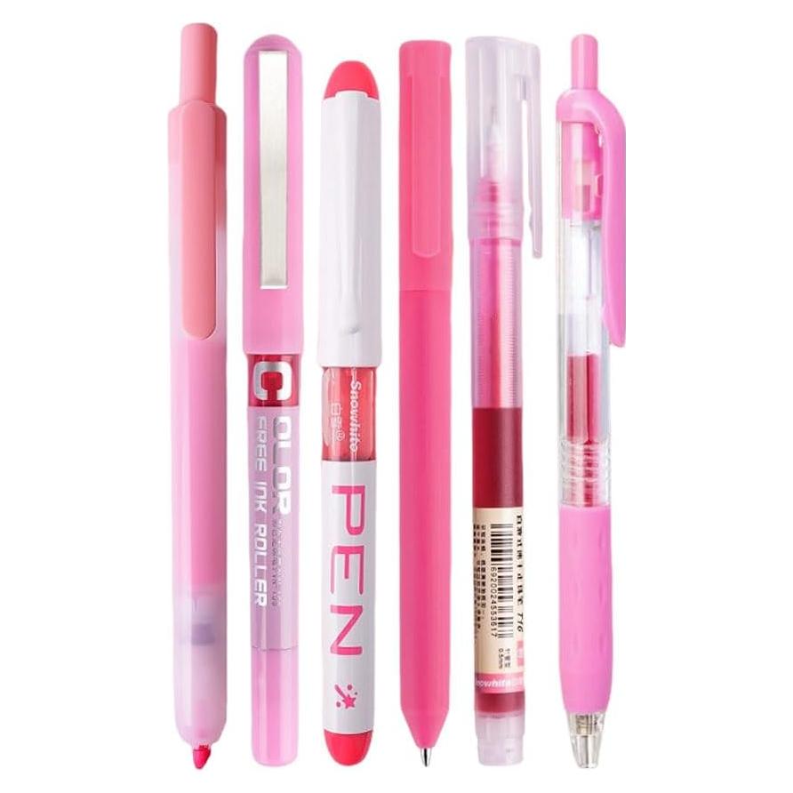 Juego de bolígrafos de gel Unimoety rosa y negro 0.5mm