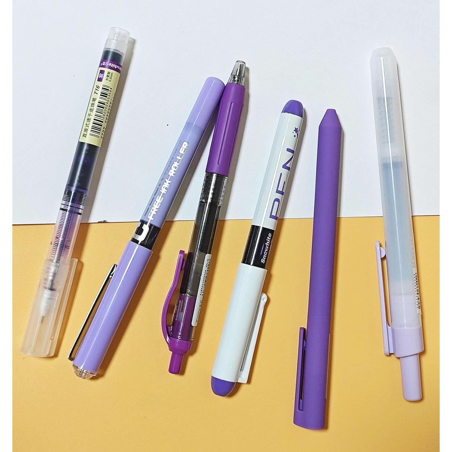 Juego de bolígrafos de gel Unimoety rosa y negro 0.5mm